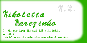 nikoletta marczinko business card